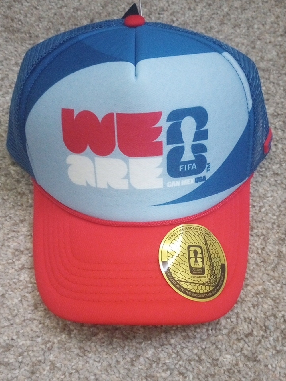 'We Are' Adult FIFA Trucker Cap - Blue & Red